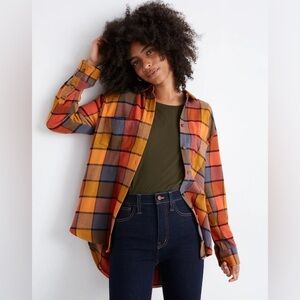 NWOT Madewell Flannel Sunday Shirt in Emmy Plaid